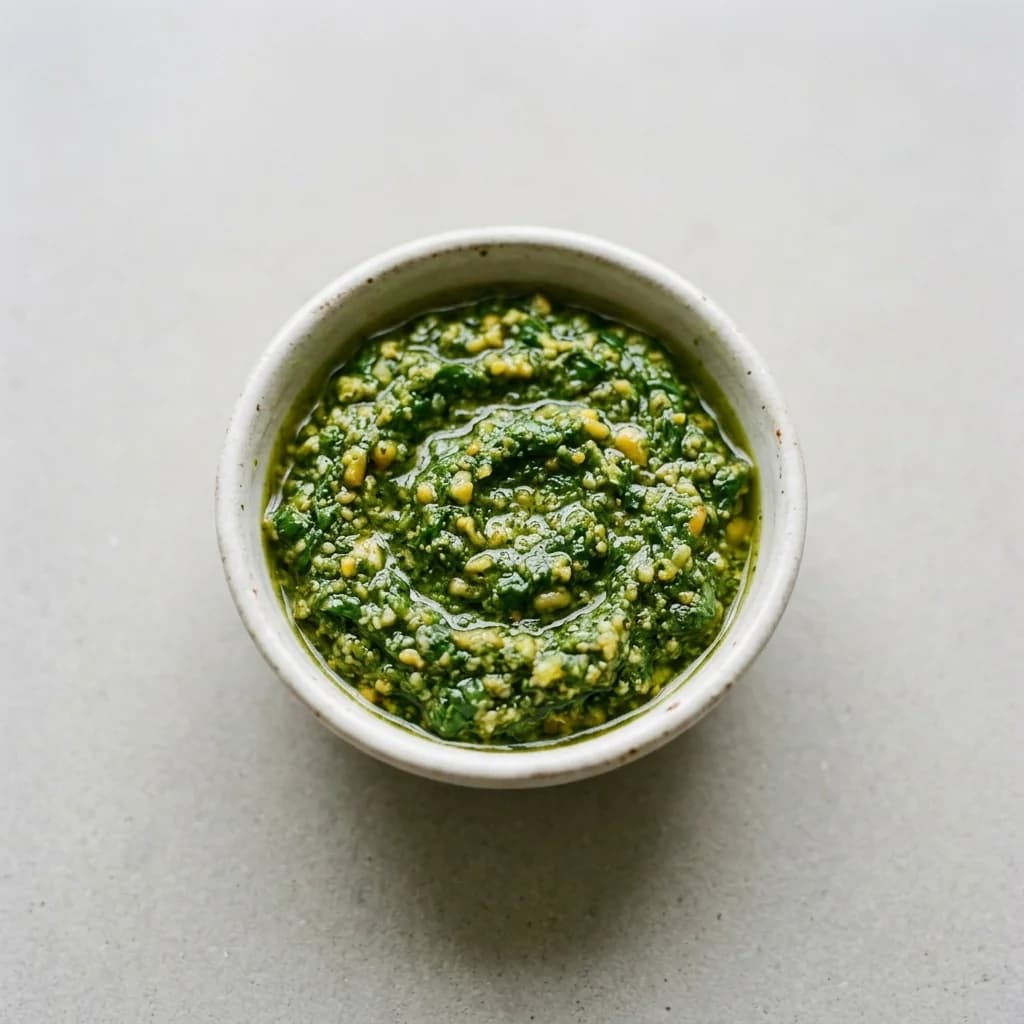 Sauces category represented by green pesto