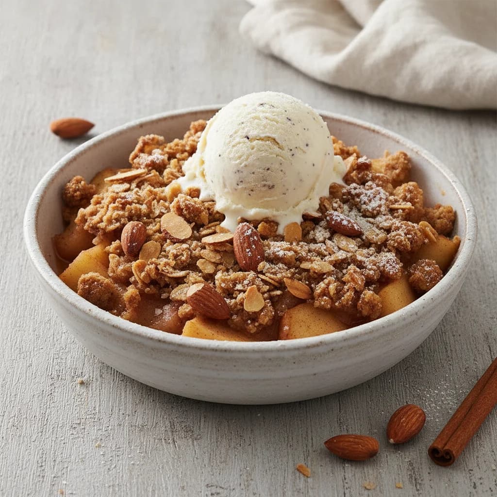 Apple and Cinnamon Oat Crumble with Almond Topping