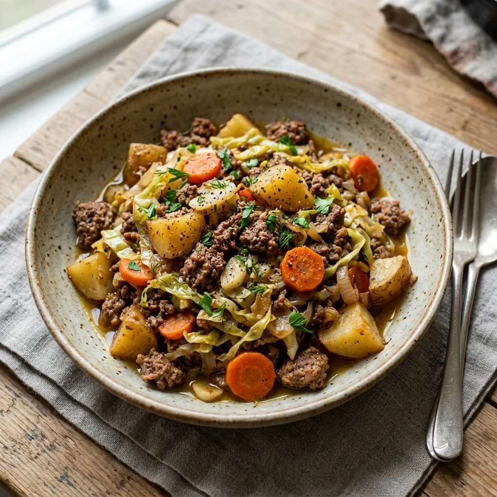 Beef, Cabbage, and Potato Skillet