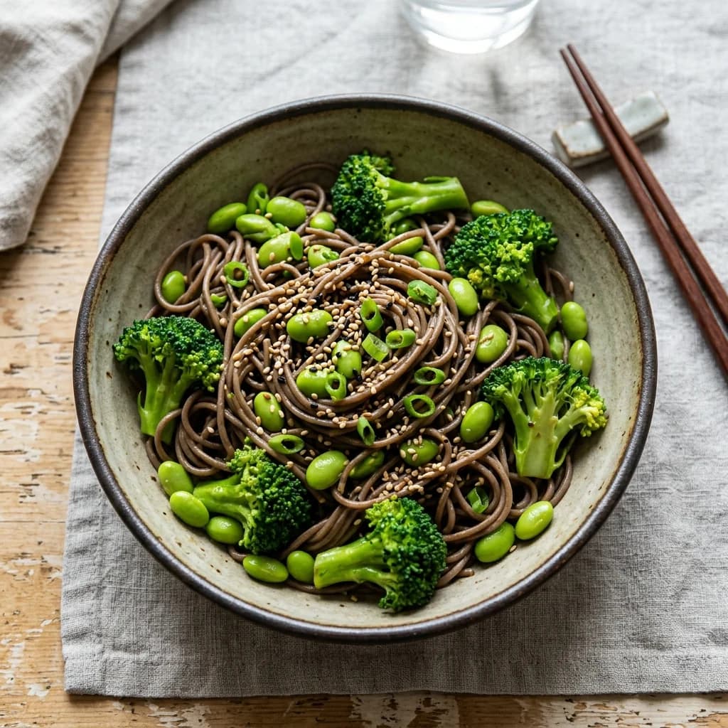 Broccoli Edamame Soba Bowl