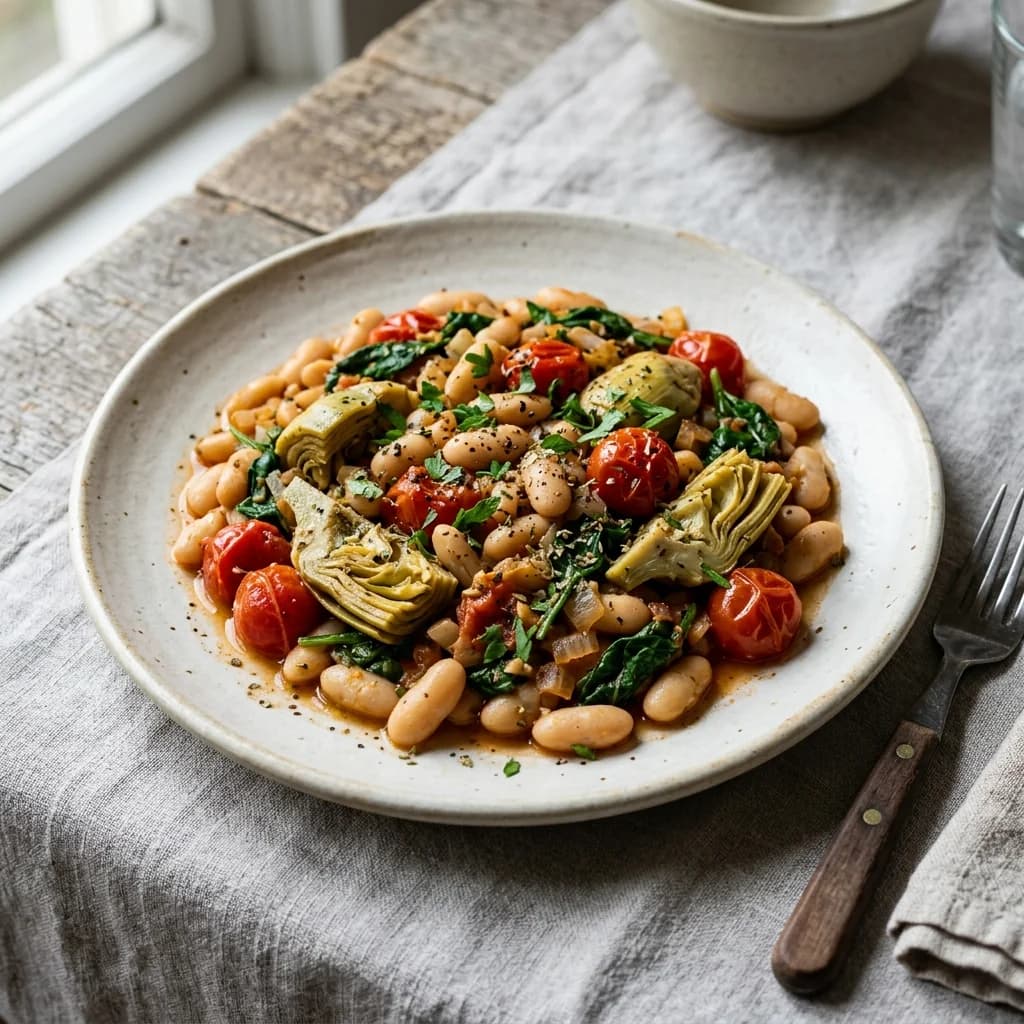 Cannellini Artichoke Tomato Skillet