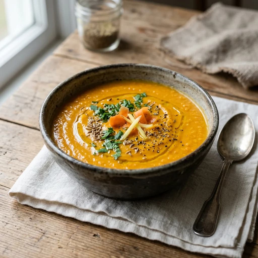 Carrot Ginger Red Lentil Soup