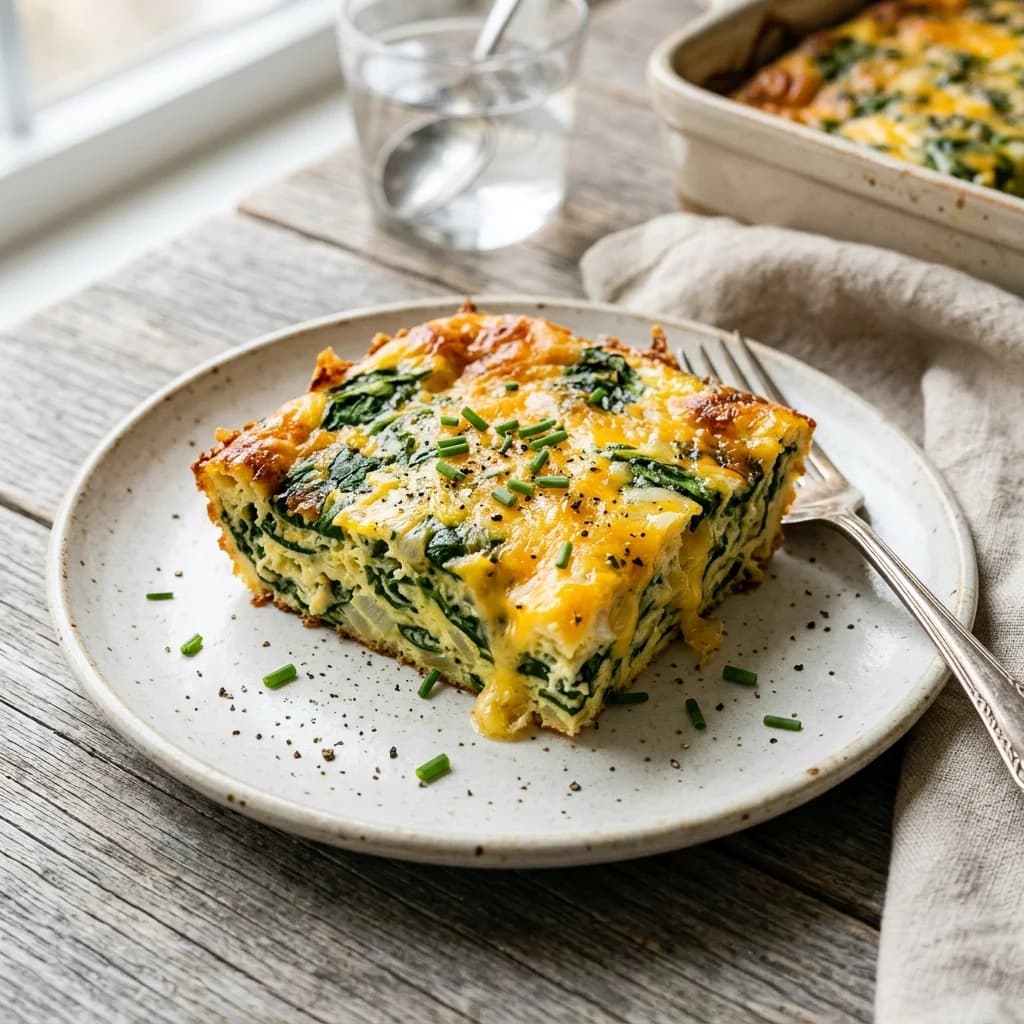 Cheddar Spinach Egg Breakfast Bake