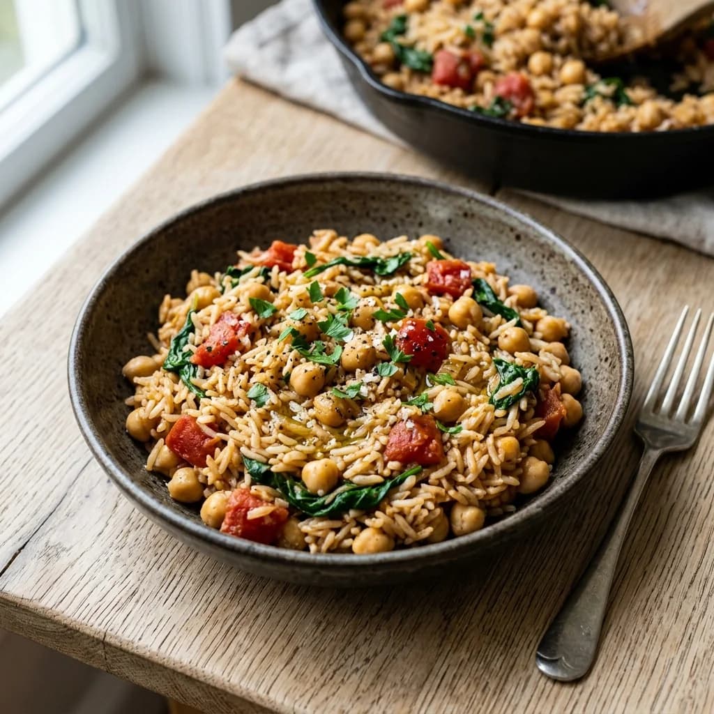 Chickpea Tomato Rice Skillet
