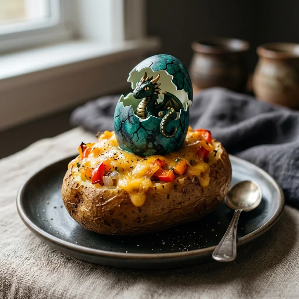 Hatching Dragon Egg Stuffed Potatoes