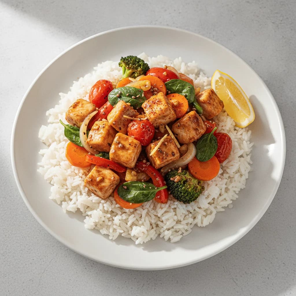 Honey-Soy Chicken and Vegetable Stir-fry with Rice