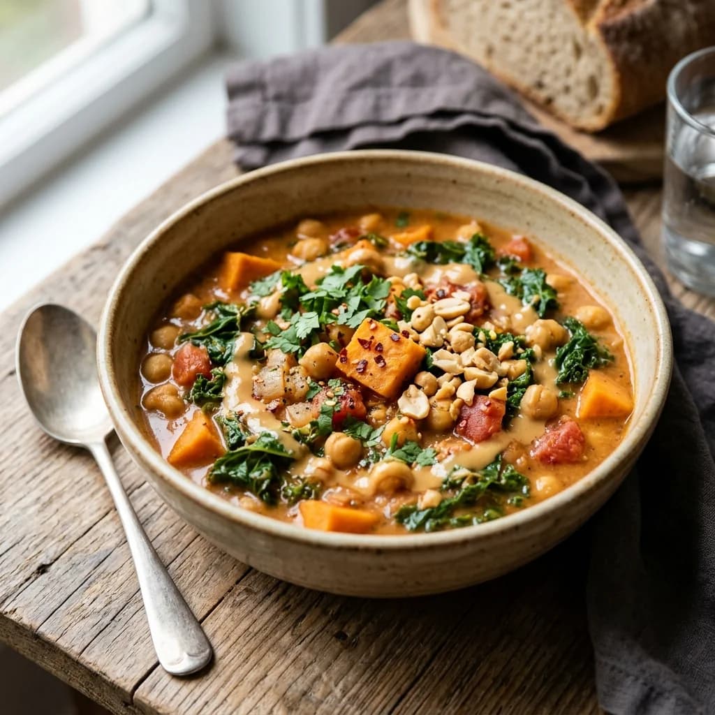 Peanut Sweet Potato Chickpea Stew