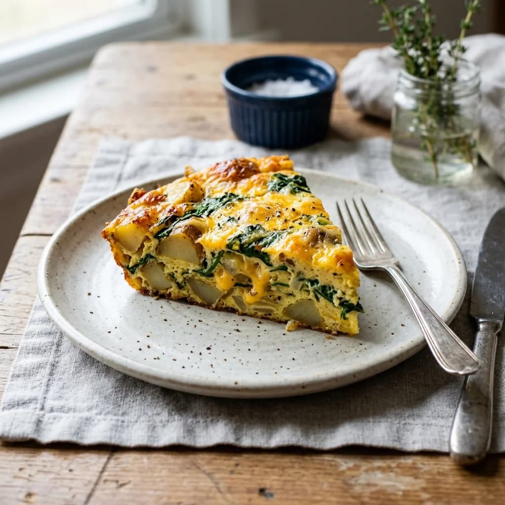 Potato Cheddar Spinach Frittata