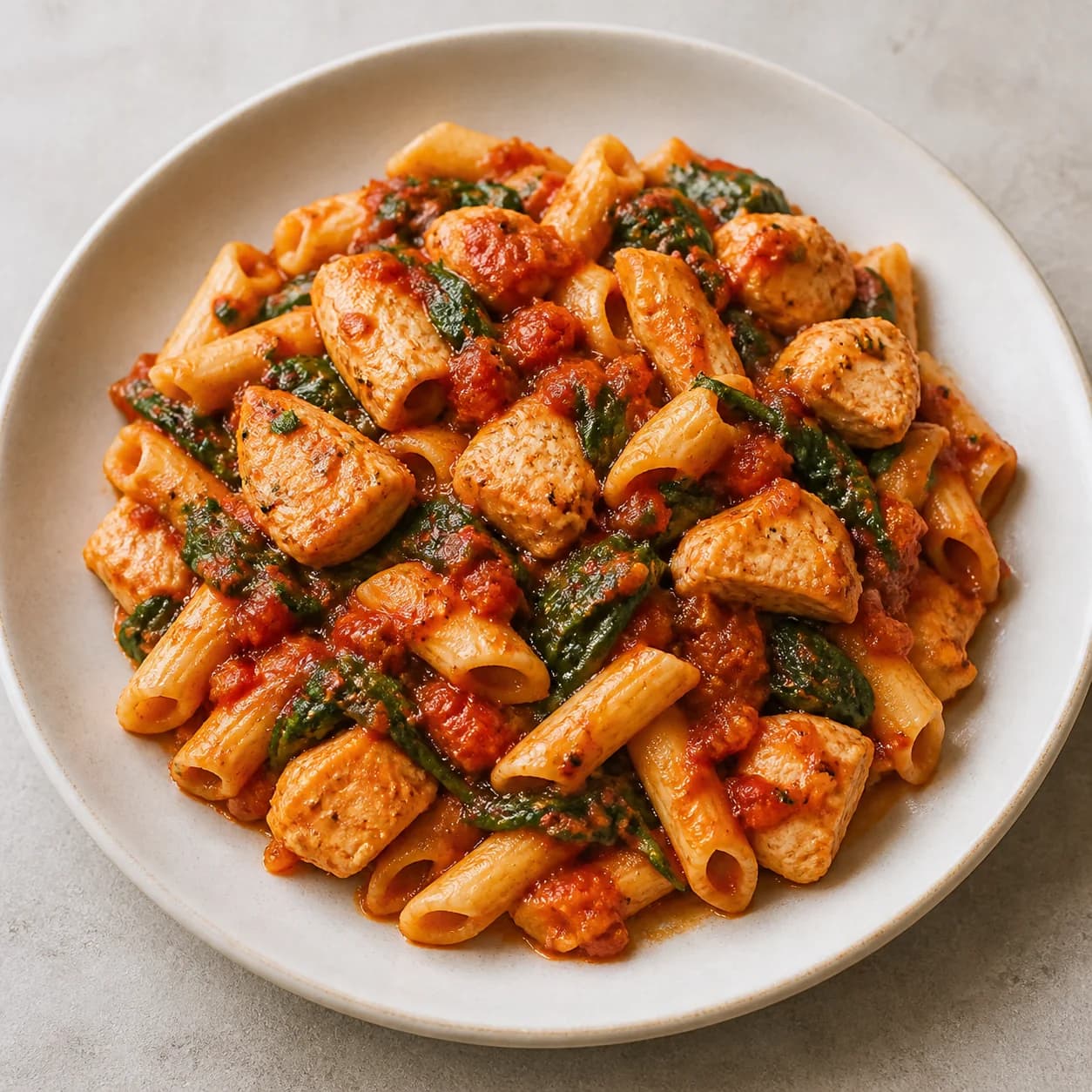 Tomato Chicken Spinach Pasta